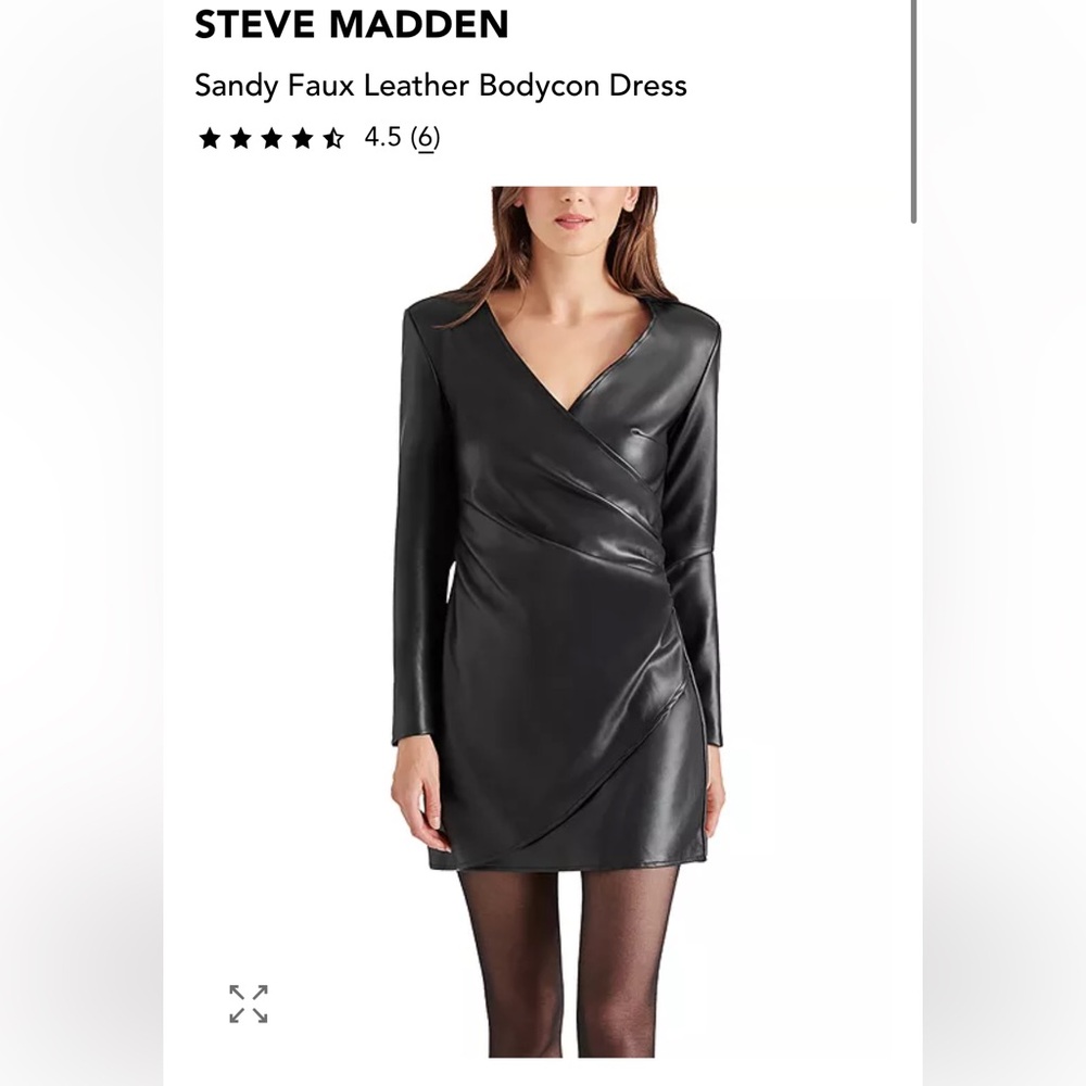 Steve Madden Sandy Black Faux Leather Dress